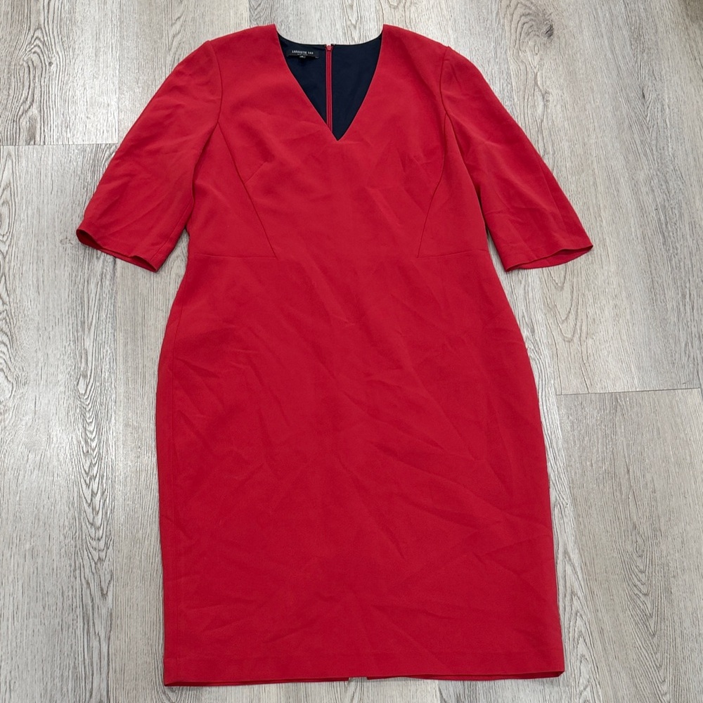 Lafayette 148 New York Red Midi Dress - Picture 1 of 4